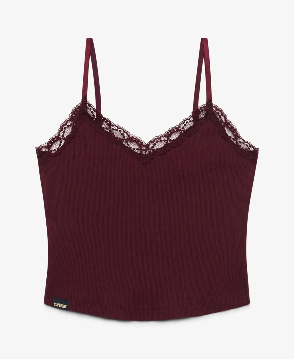 Essential Lace Trim Cropped Cami Top