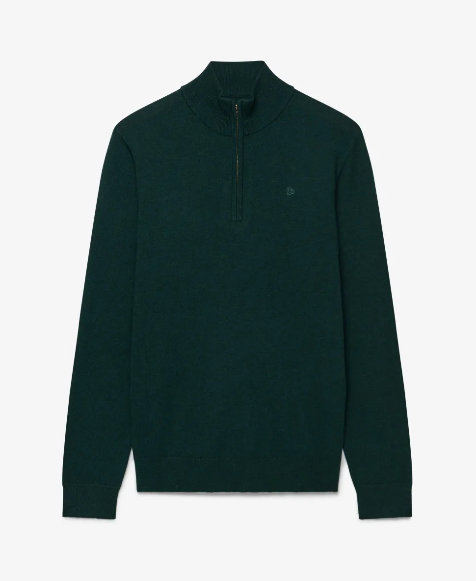 Essential Lightweight Wool Blend Half Zip Jumper