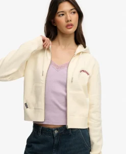 Essential Logo Cropped Zip Hoodie