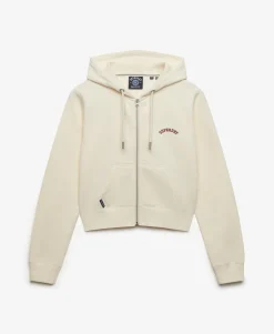 Essential Logo Cropped Zip Hoodie