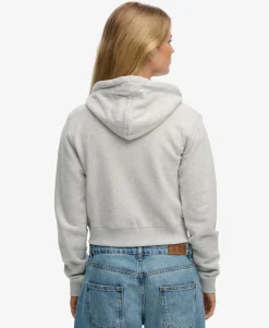 Essential Logo Cropped Zip Hoodie