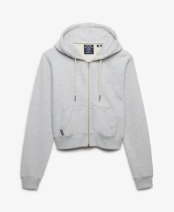Essential Logo Cropped Zip Hoodie