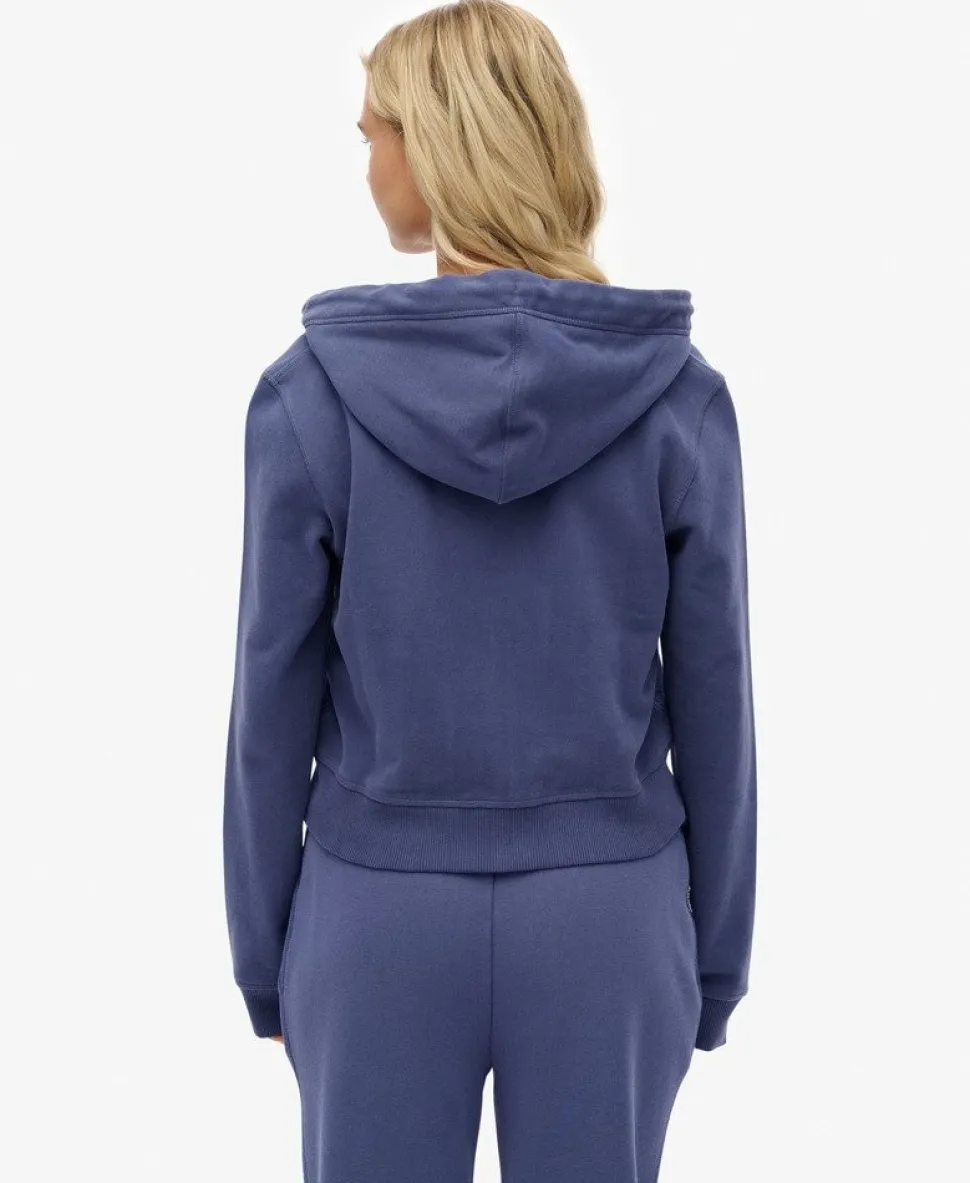Essential Logo Cropped Zip Hoodie
