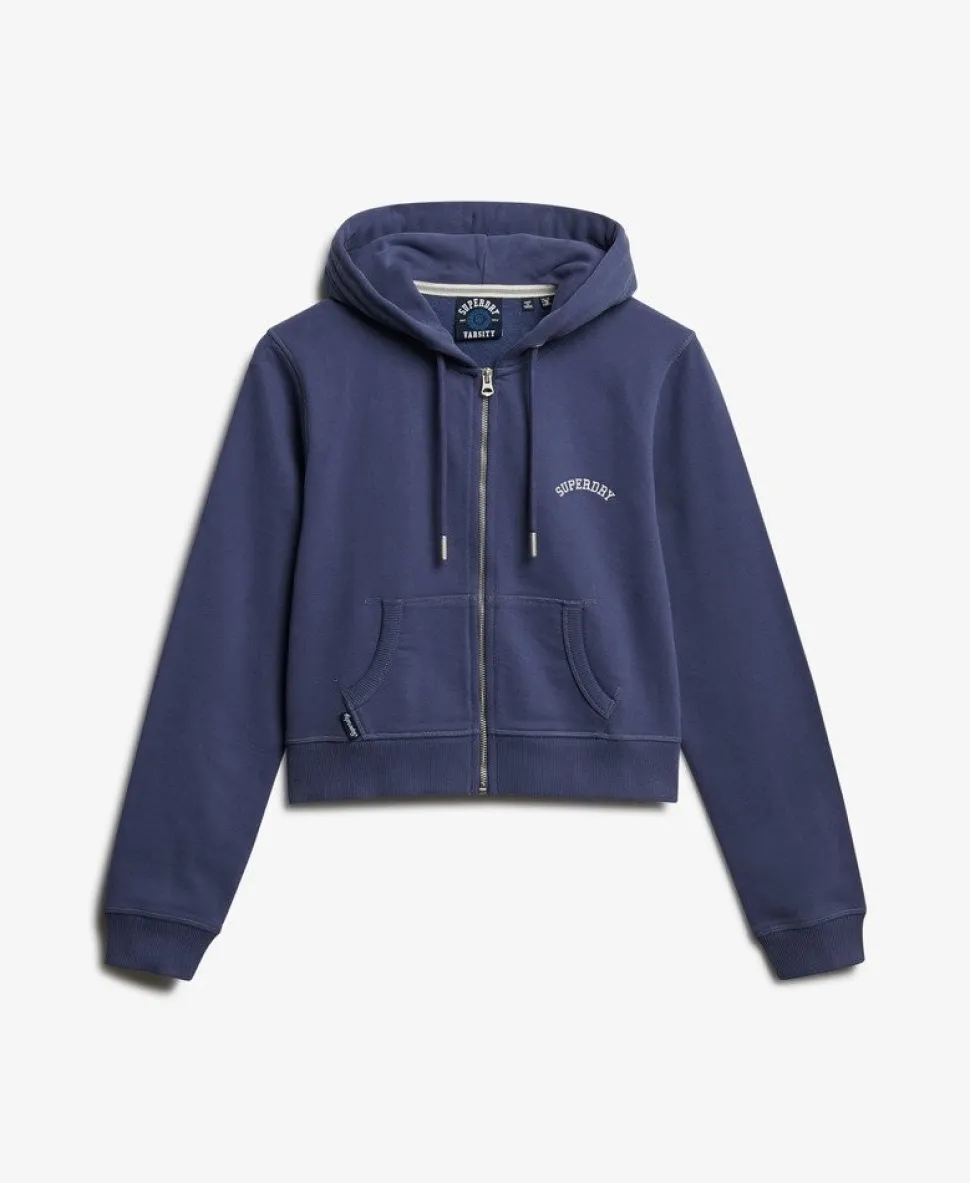 Essential Logo Cropped Zip Hoodie