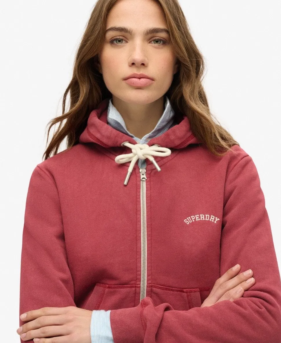 Essential Logo Cropped Zip Hoodie