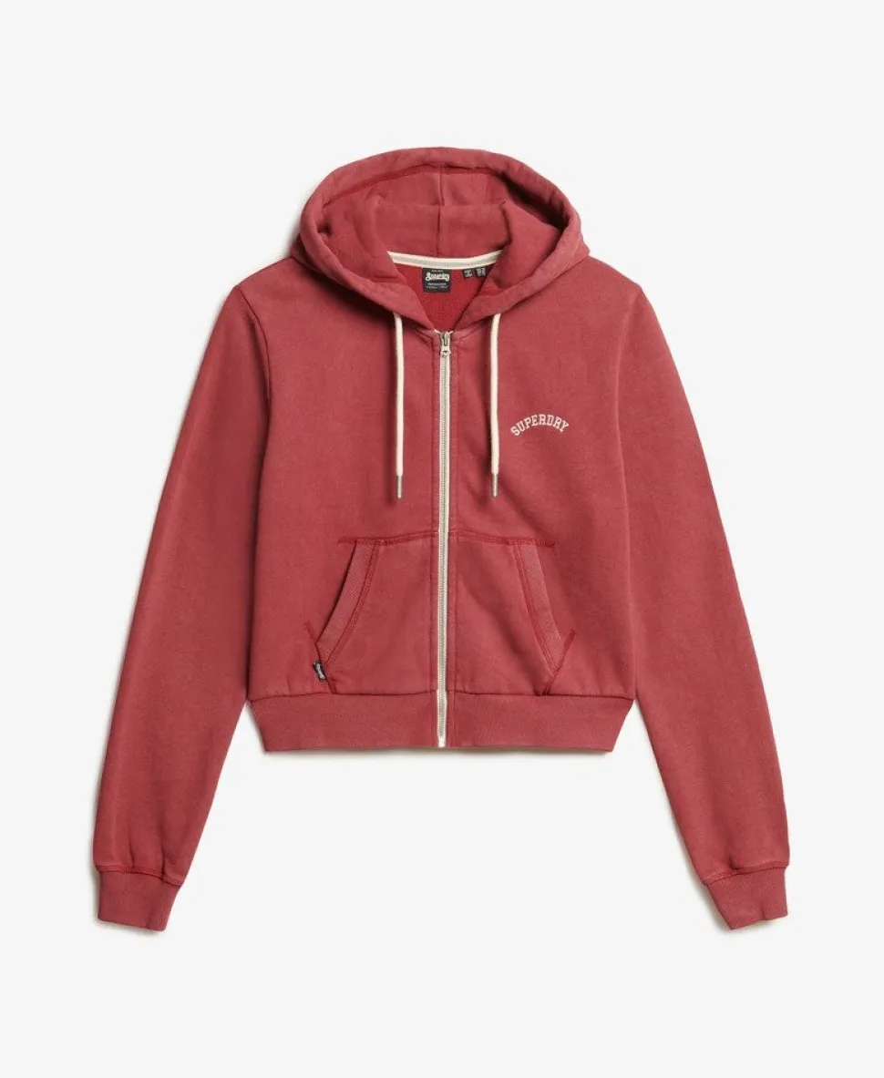 Essential Logo Cropped Zip Hoodie