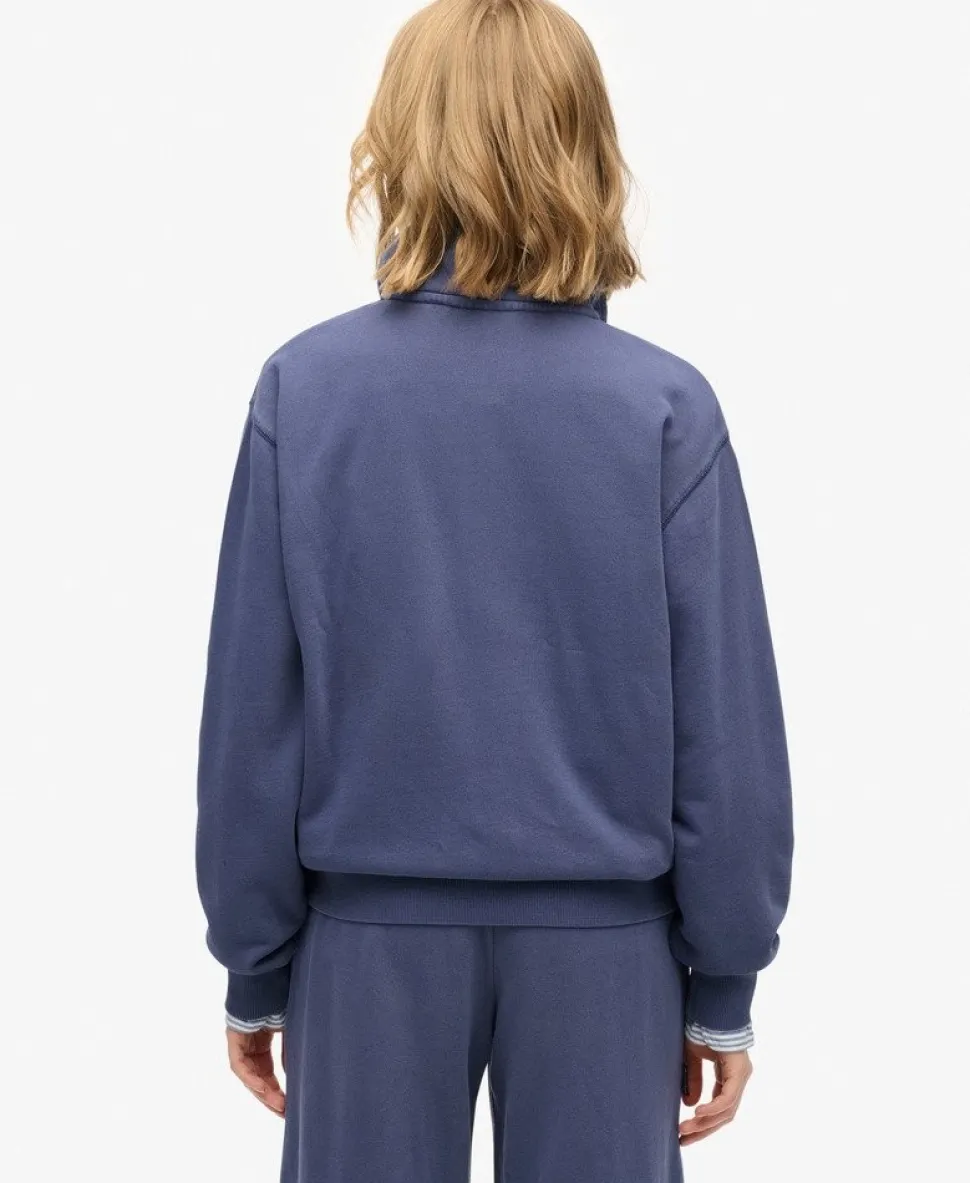 Essential Logo Garment Dye Half Zip Sweatshirt