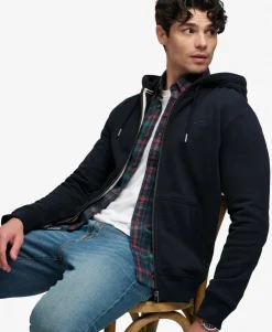 Essential Logo Half Brushed Zip Hoodie