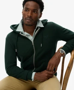 Essential Logo Half Brushed Zip Hoodie
