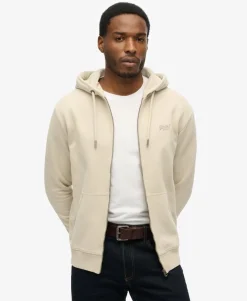 Essential Logo Half Brushed Zip Hoodie