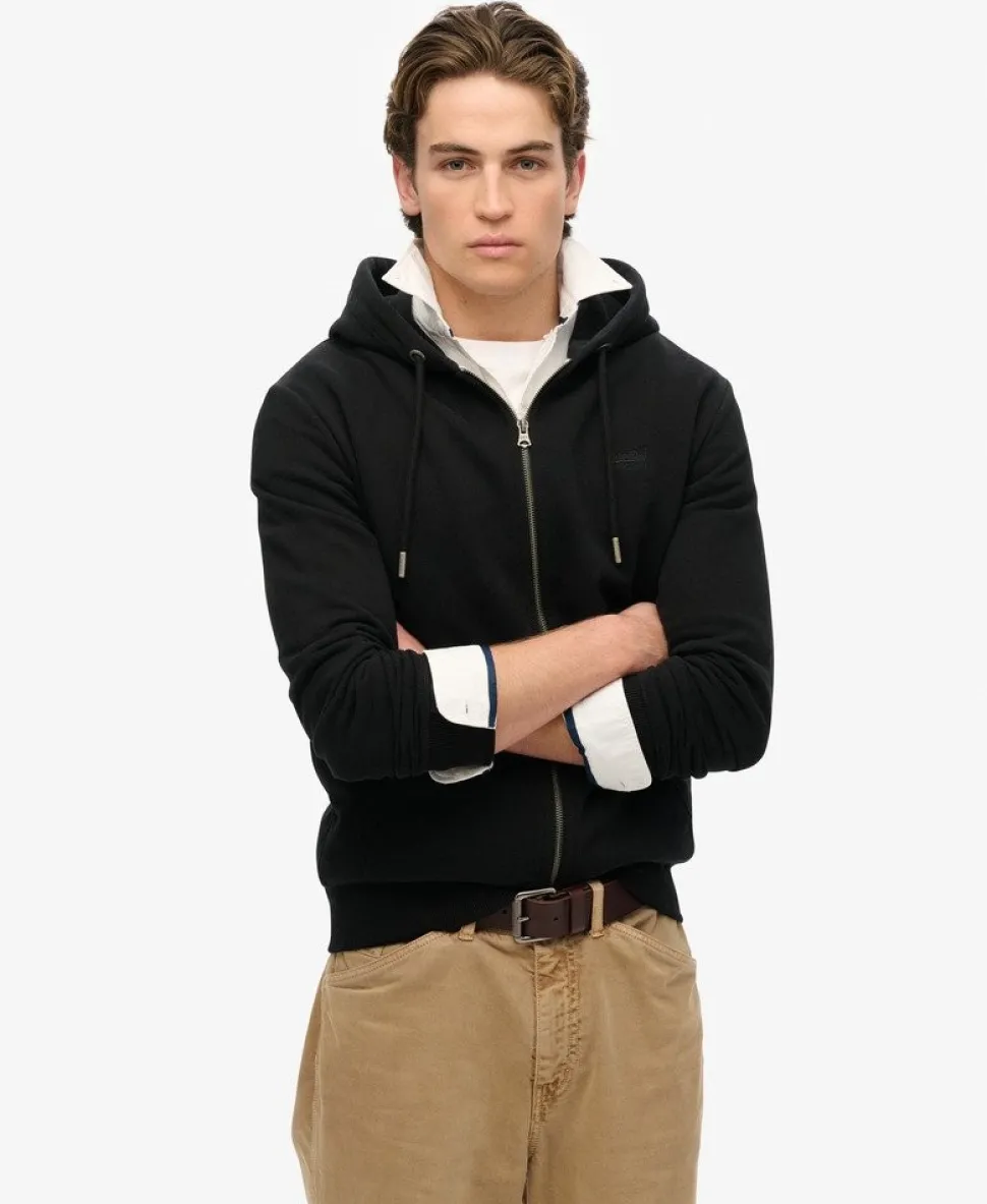 Essential Logo Half Brushed Zip Hoodie
