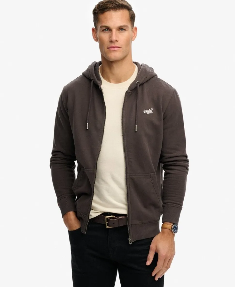Essential Logo Half Brushed Zip Hoodie