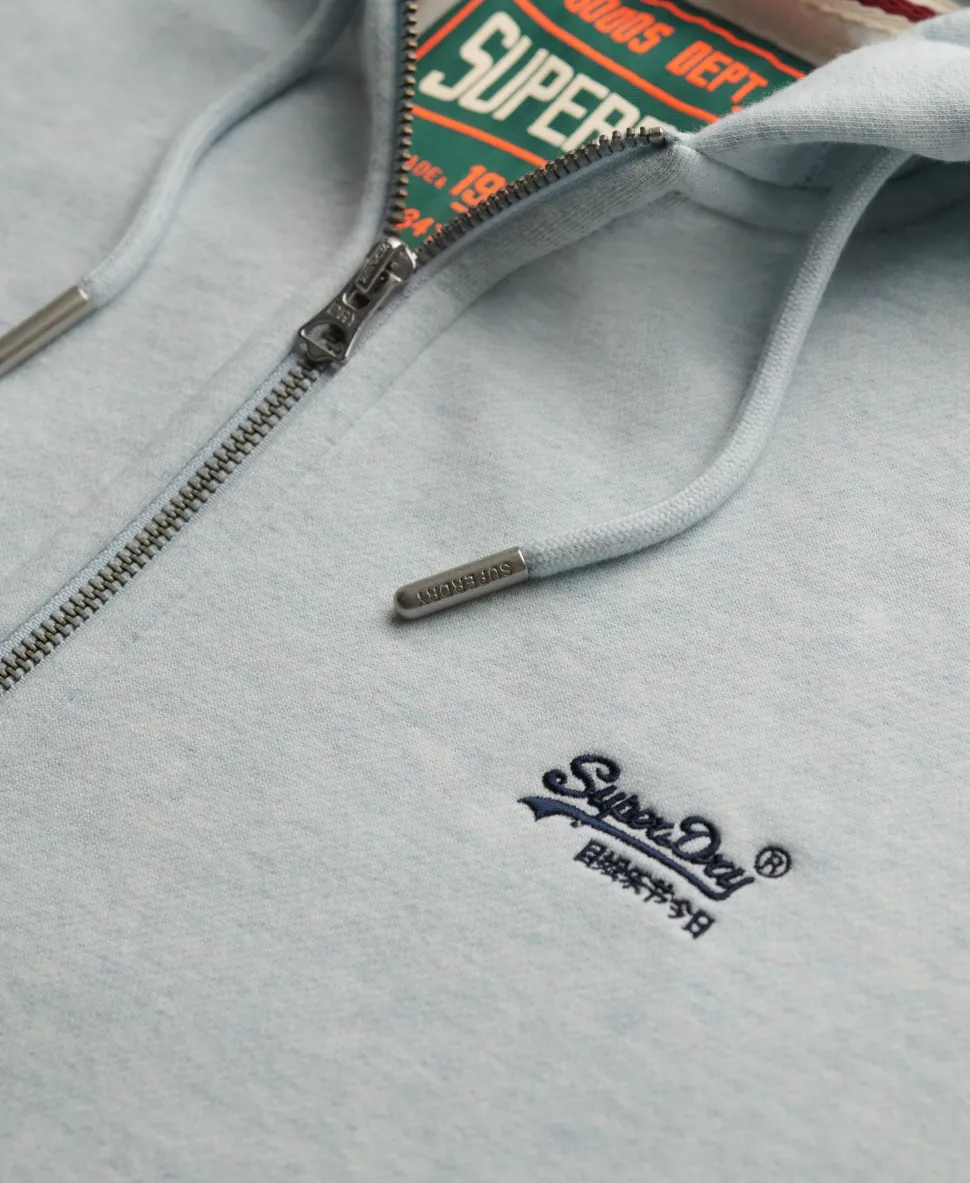 Essential Logo Half Brushed Zip Hoodie