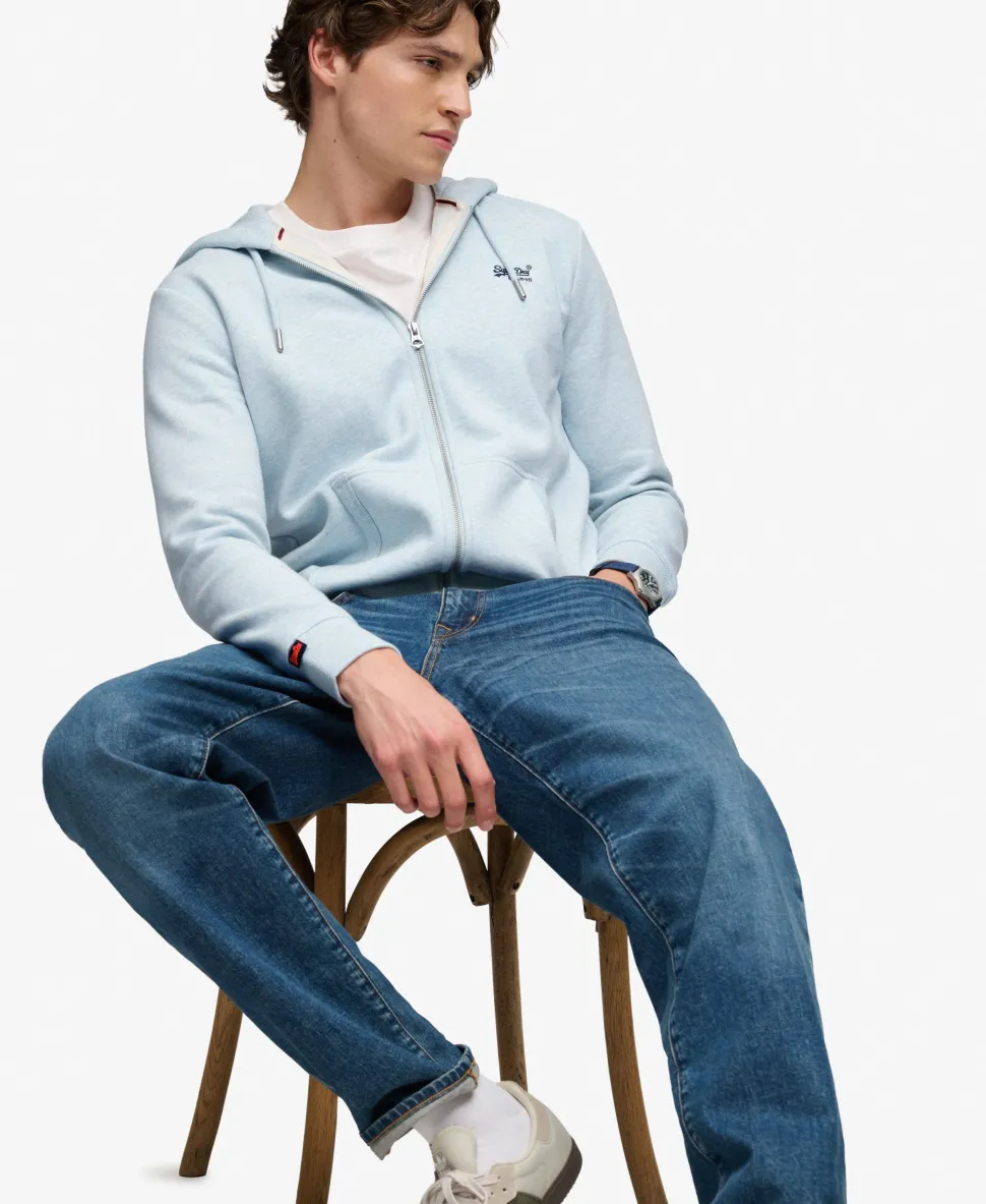 Essential Logo Half Brushed Zip Hoodie