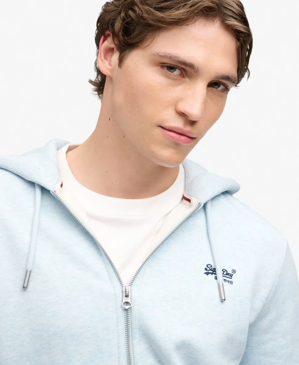 Essential Logo Half Brushed Zip Hoodie