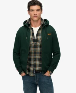 Essential Logo Half Brushed Zip Hoodie