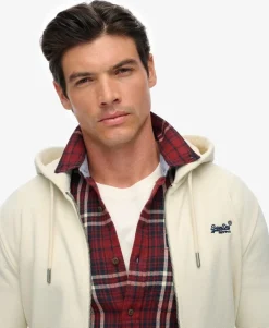 Essential Logo Half Brushed Zip Hoodie