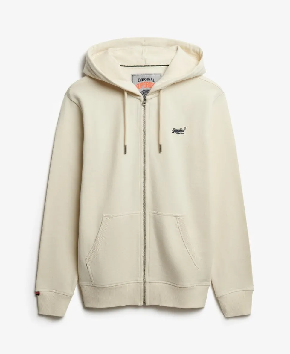 Essential Logo Half Brushed Zip Hoodie