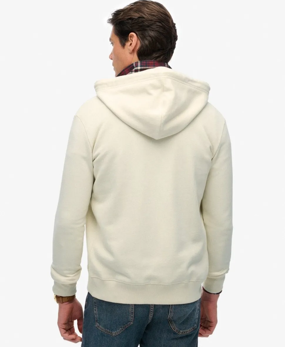 Essential Logo Half Brushed Zip Hoodie