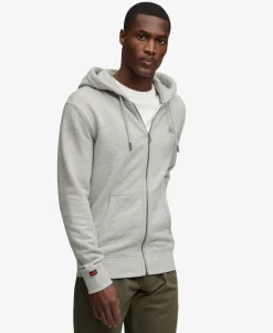 Essential Logo Half Brushed Zip Hoodie