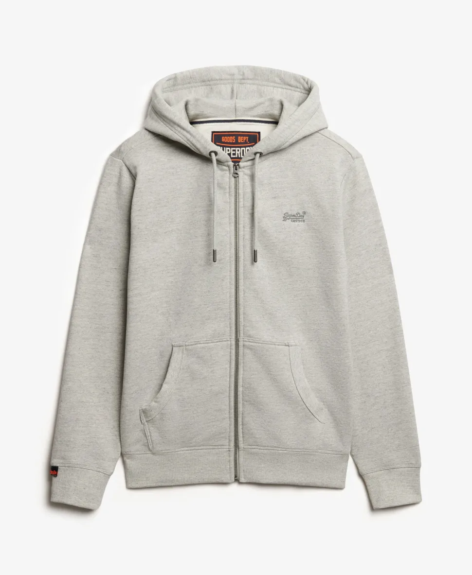 Essential Logo Half Brushed Zip Hoodie