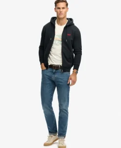 Essential Logo Half Brushed Zip Hoodie