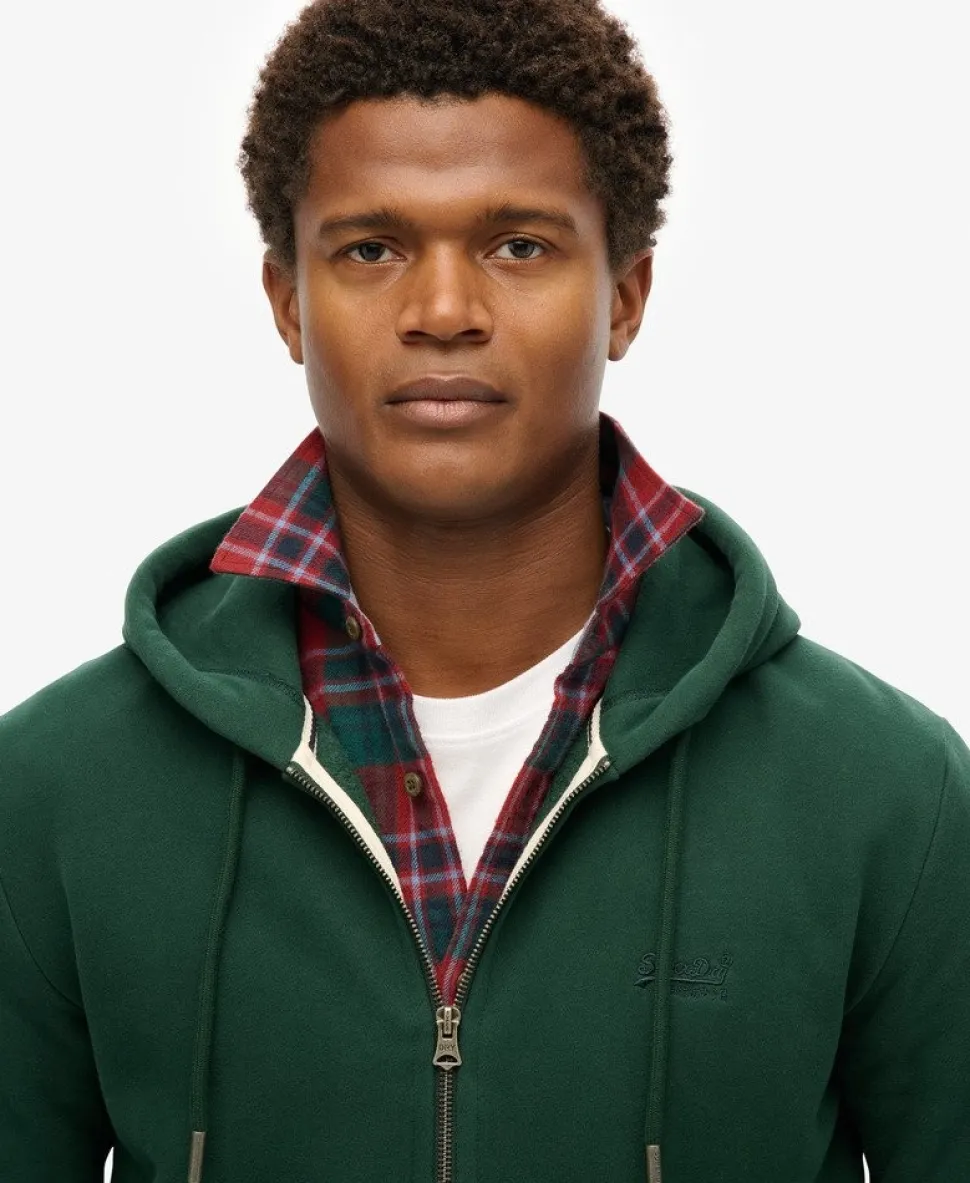 Essential Logo Half Brushed Zip Hoodie