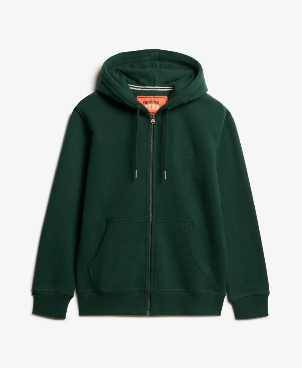Essential Logo Half Brushed Zip Hoodie