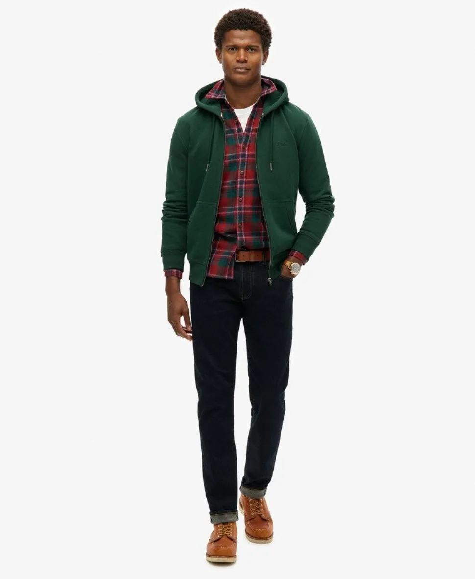 Essential Logo Half Brushed Zip Hoodie