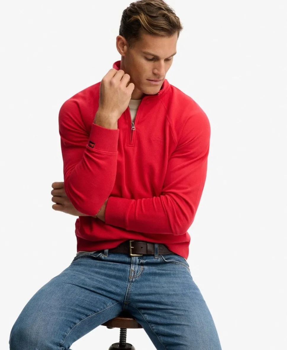 Essential Logo Raglan Henley Sweatshirt