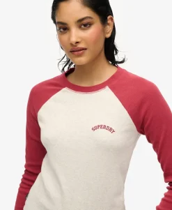 Essential Logo Ribbed Baseball Long Sleeve Top