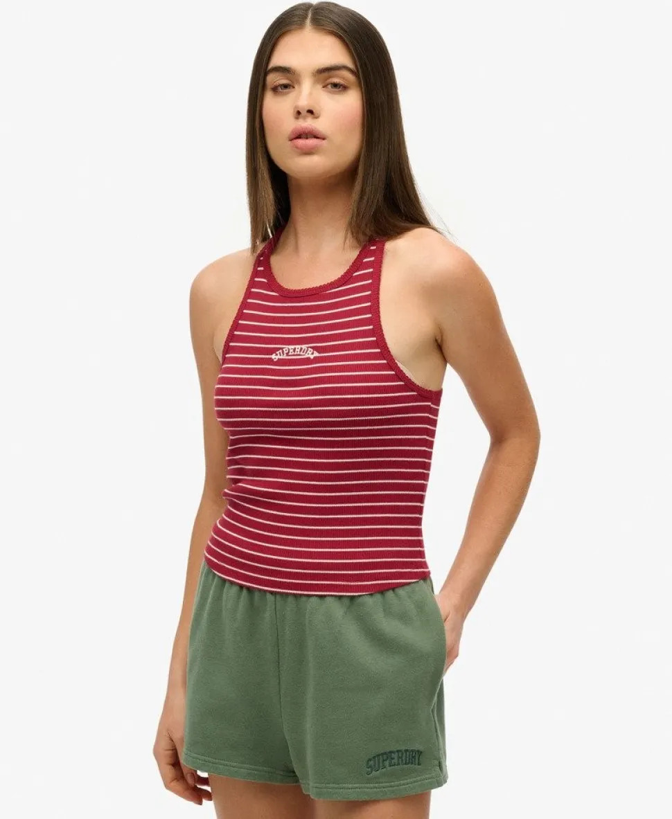 Essential Logo Striped Racer Vest Top
