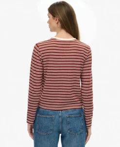 Essential Logo Stripe Long Sleeve Top