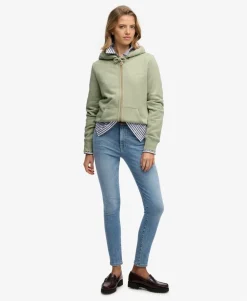Essential Logo Zip Hoodie Half Brushed