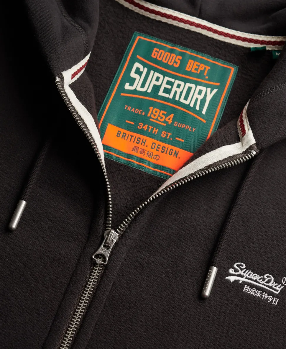 Essential Logo Zip Hoodie Half Brushed