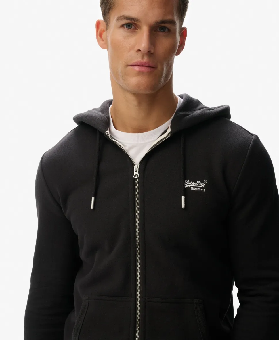 Essential Logo Zip Hoodie Half Brushed