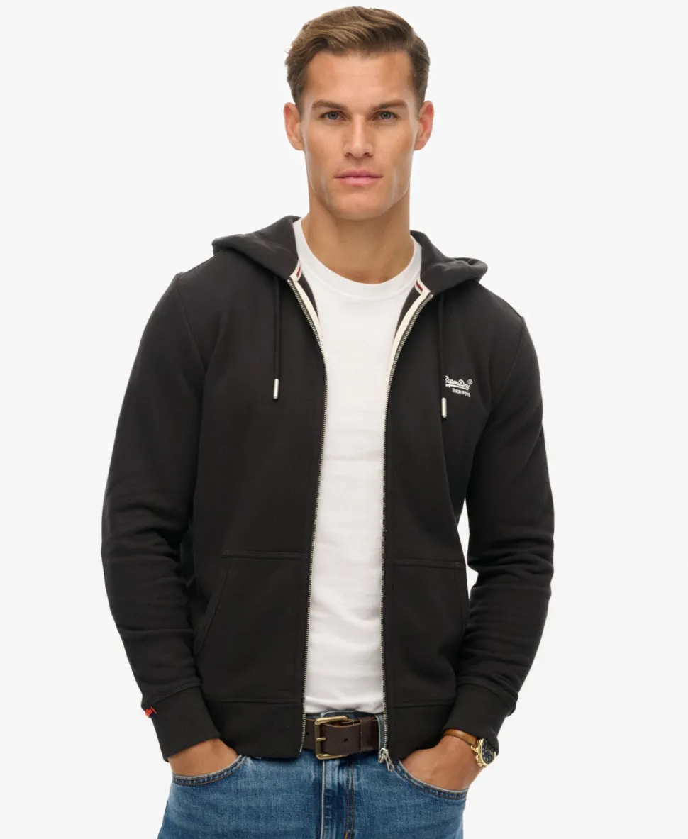 Essential Logo Zip Hoodie Half Brushed