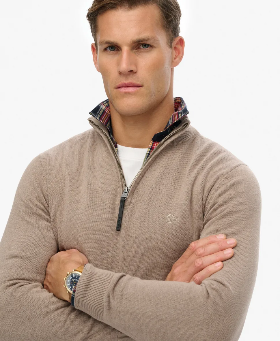 Essentials Cotton Half Zip Jumper