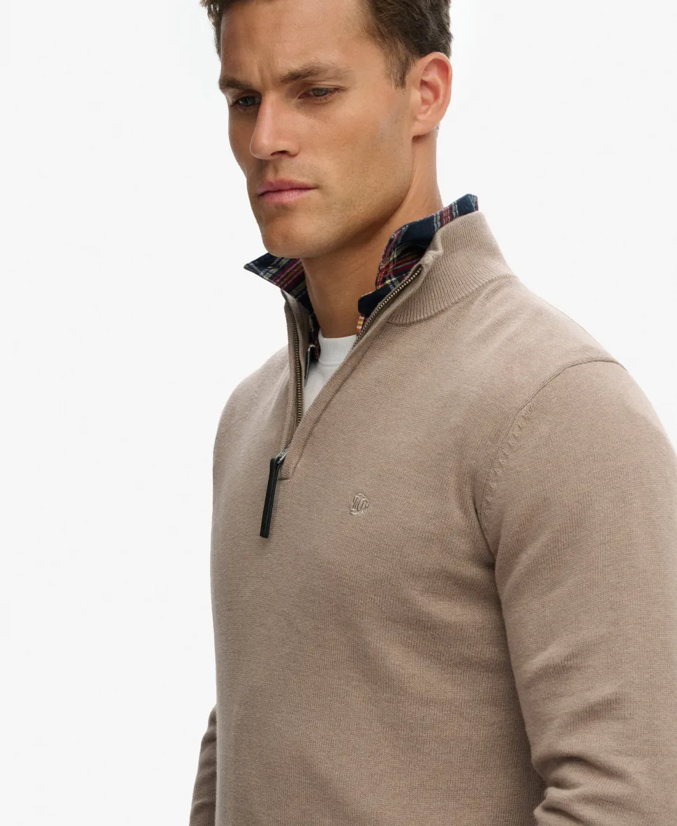 Essentials Cotton Half Zip Jumper