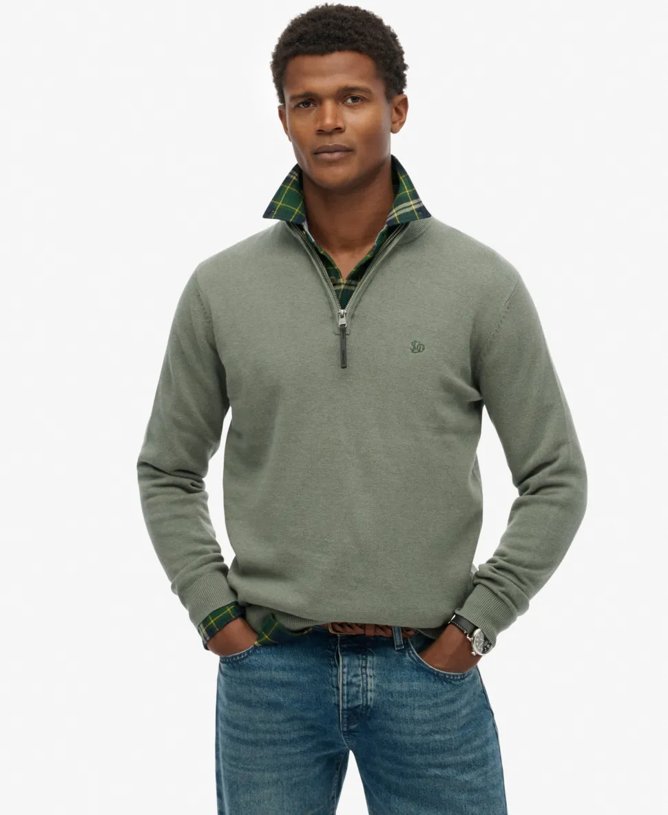 Essentials Cotton Half Zip Jumper
