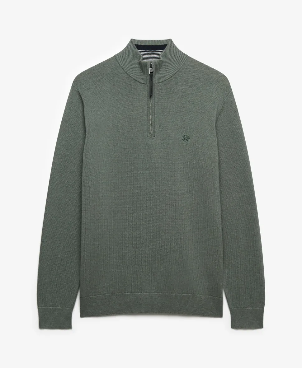 Essentials Cotton Half Zip Jumper