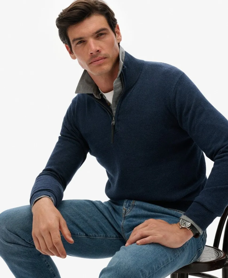 Essentials Cotton Half Zip Jumper