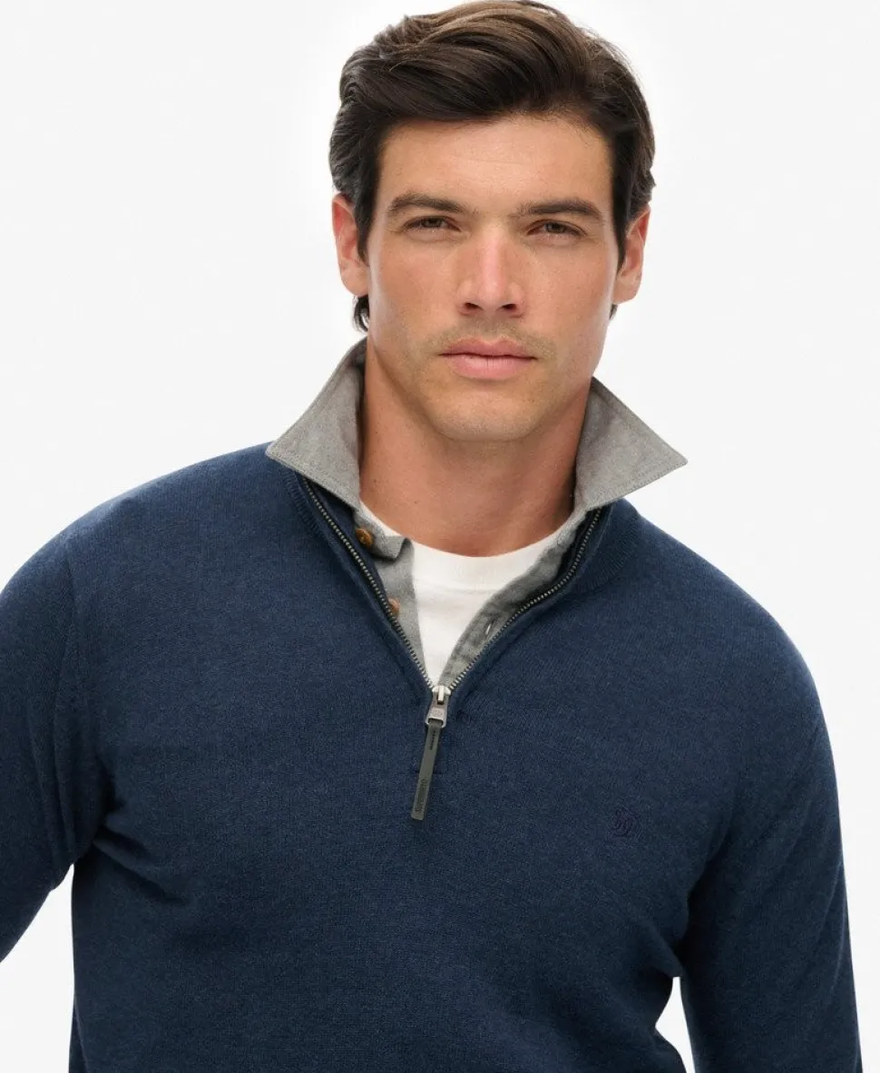 Essentials Cotton Half Zip Jumper