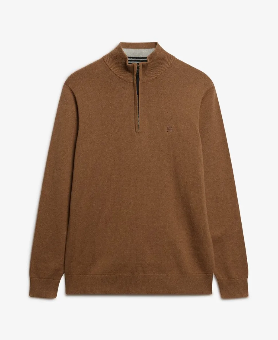 Essentials Cotton Half Zip Jumper