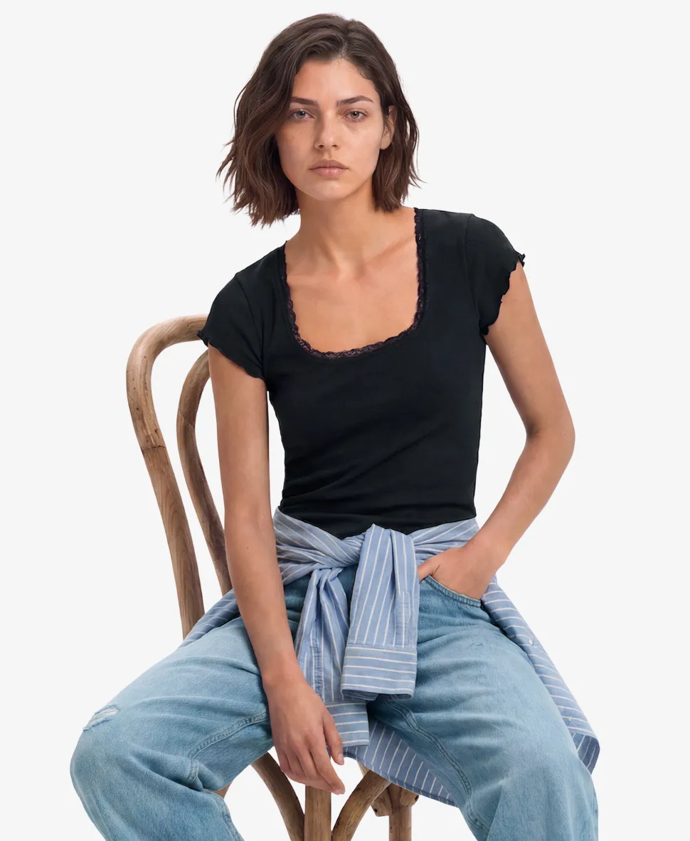 Essential Square Neck Short Sleeve T-Shirt