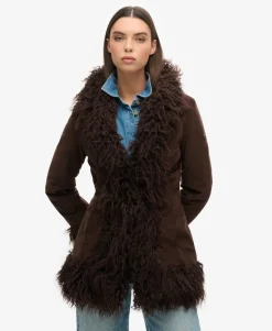 Faux Fur Lined Afghan Coat