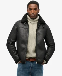 Faux Shearling Aviator Jacket