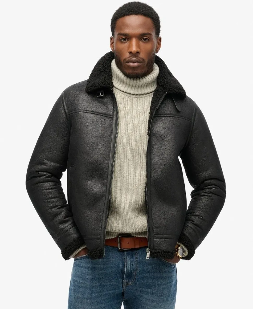 Faux Shearling Aviator Jacket