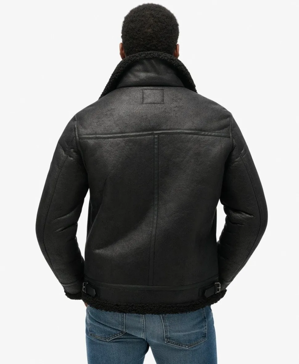 Faux Shearling Aviator Jacket