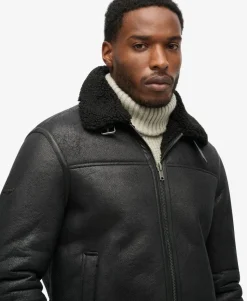 Faux Shearling Aviator Jacket